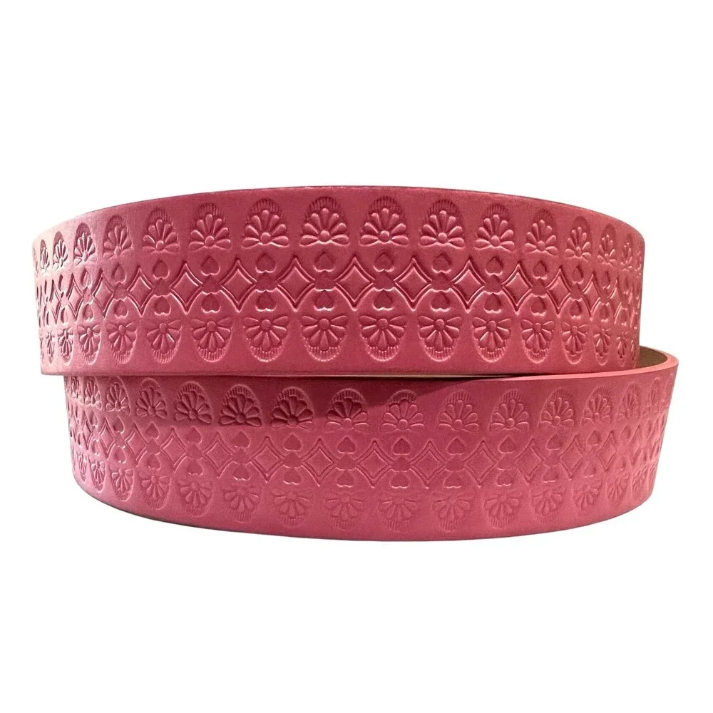 Nobo Women's Pink Embossed Belt w Nickle Buckle  2XL  NWT  Boho Hippie Western